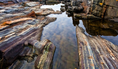 Rock formations and tidal pools