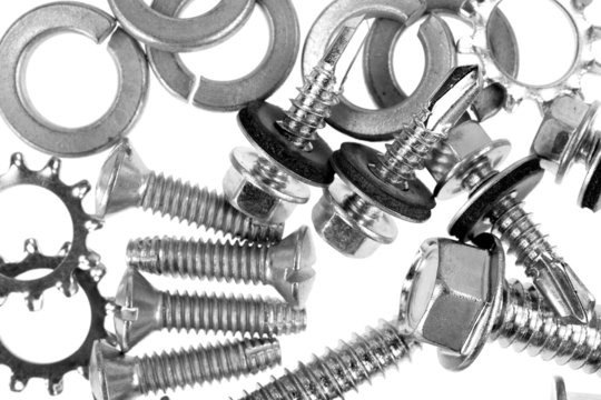 Assorted lock washers and screws