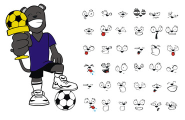 panther soccer cartoon set3