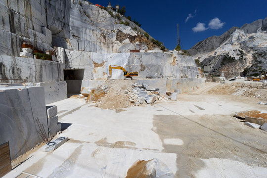 quarry of white marble in Carrara, Tuscany, Italy