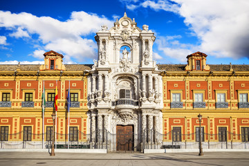 San Telmo palace in Sevilla, Spain. Built in 1682. - obrazy, fototapety, plakaty