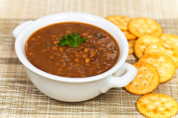 Lentil soup with vegetables