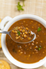 A cup of lentil soup