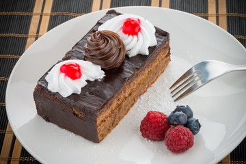 Piece of chocolate cake
