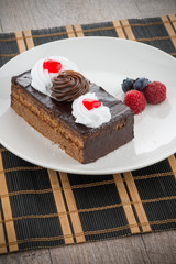 Piece of chocolate cake