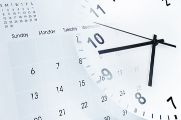 Time management clock and calendar
