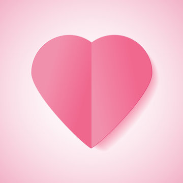 Paper heart. Symbol of love for your design. Vector illustration