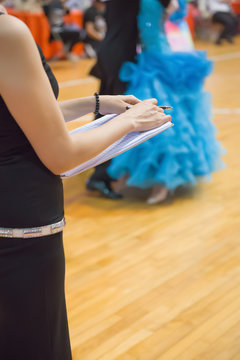 Female Judge In A Dancing Match