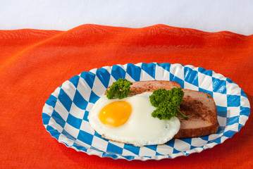 Bavarian Leberkäse with fried egg
