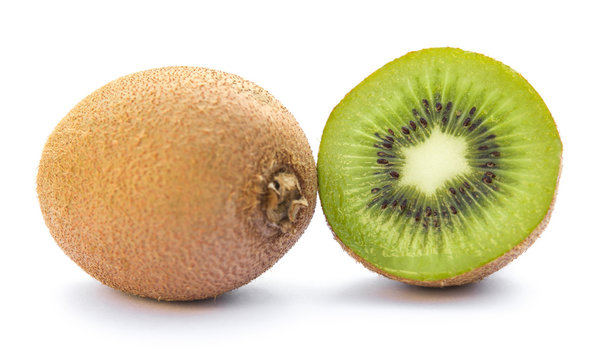 fresh kiwi fruit on a white background