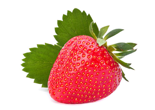 Strawberry with leaf