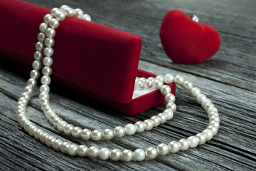 Romantic gift  into jewelry box.  Valentine's day