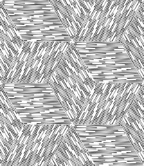 Black and White Abstract Geometric Vector Seamless Pattern Backg