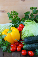 vegetable crop - cabbage, peppers, herbs