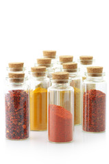 Spices in bottles