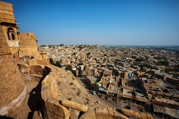 Schilderijen op glas City view of Jaisalmer, Rajasthan, India  © imagehub