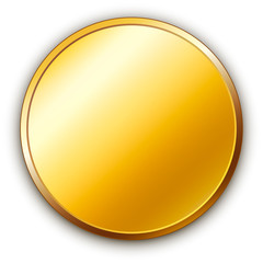 Round golden vector medal.