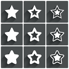 Star icons. Rating stars symbols. Feedback rating.