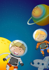 Astronauts exploring the galaxy