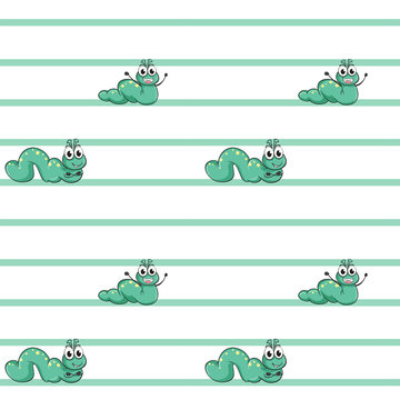A seamless design with worms