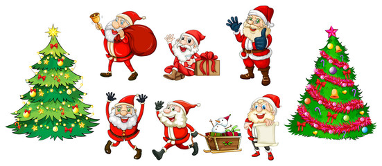 Fototapeta premium Santa with the christmas trees