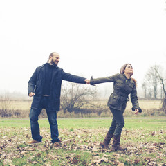 couple in love playing