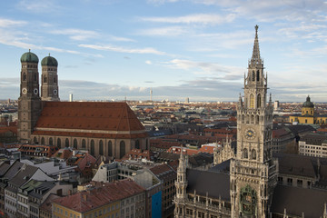 Fototapeta na wymiar Aerial view of the Frauenkirche and the Town Hall