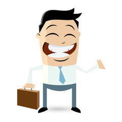 business cartoon männchen koffer