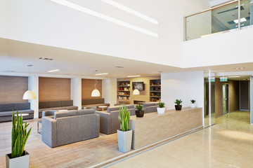 Lounge and library at modern business center