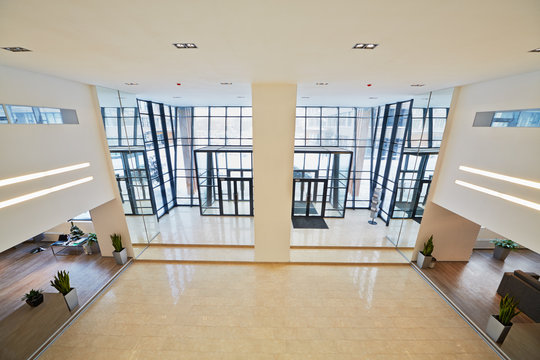 View at entrance door from second floor of business center