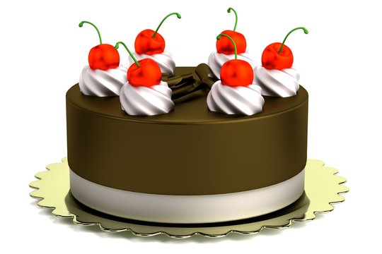 realistic 3d render of cake