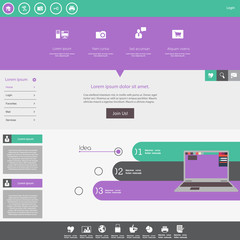 Naklejka premium Flat Clean Website Template