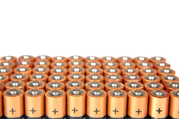 gold batteries in rows