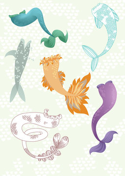 Set of Mermaids' Tails