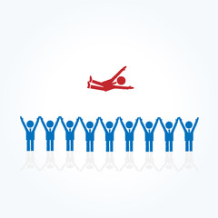 ビジネスマン　胴上げ