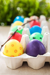 Colorful painted Easter eggs