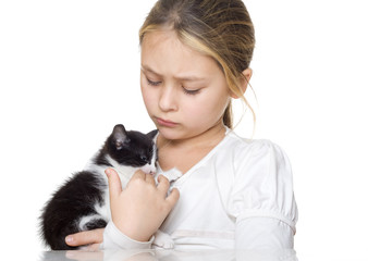 kitten and girl