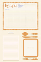 Vector retro recipe card layout