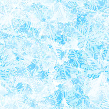 Seamless pattern with beautiful snowflakes. Vector, EPS 10