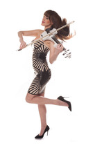 Fototapeta premium Stylish elegant woman playing a violin