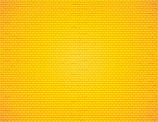 Yellow brick wall background.