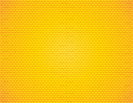 Yellow brick wall background.