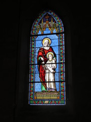 Marsilly - Vitrail XIXe si&egrave;cle de l'&eacute;glise - Sainte-Anne