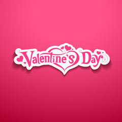 Happy Valentine Day lettering on pink background