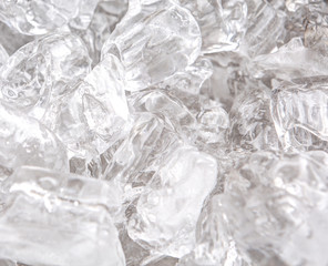 Ice cubes background close up view