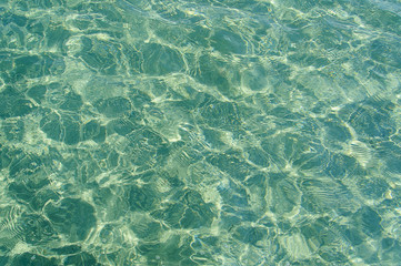 green crystal clear water of the ocean