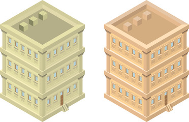 High detailed vector isometric building