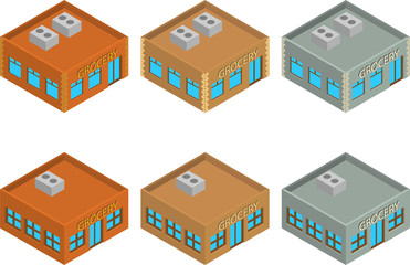 High detailed vector isometric building