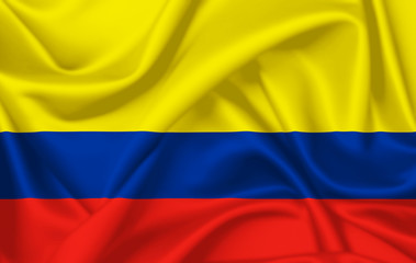 Flag of Colombia waving with silky look