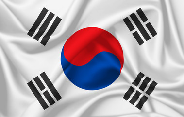 Flag of South korea waving with silky look